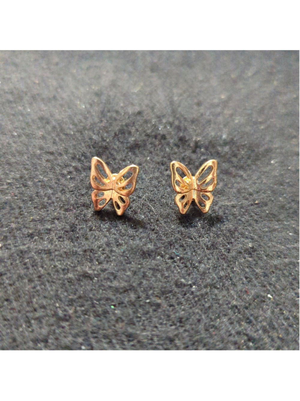 Gold Tone Dainty Delicate Butterfly Stud Statement Earrings